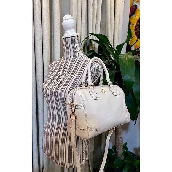 ♦️AUTHENTIC TORY BURCH WHITE RIBBON ROBINSON TOTE/SHOULDER BAG - Picture 13 of 15